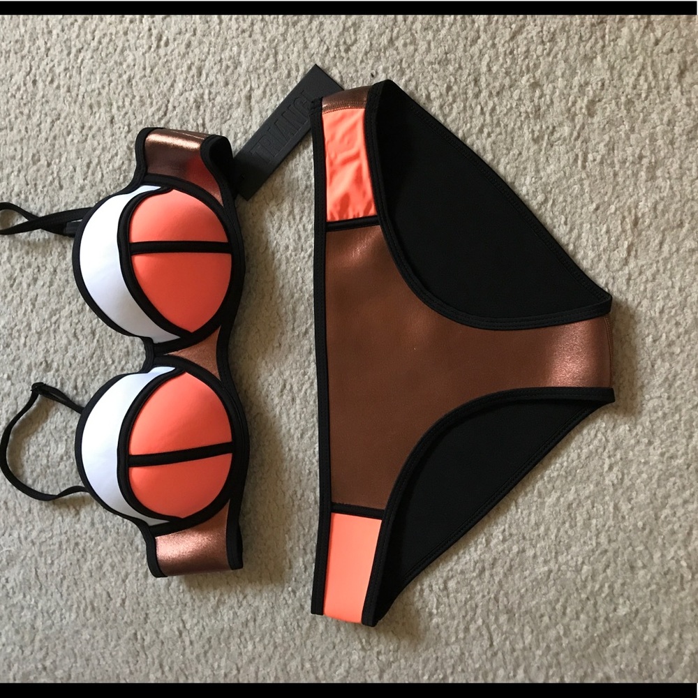 Triangl Melon Poppy Rose Gold Bikini Size Large